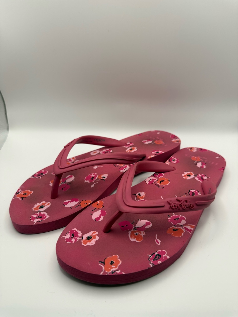 Coach Floral Pink Floral Flip Flop Sandals - Picture 7 of 9